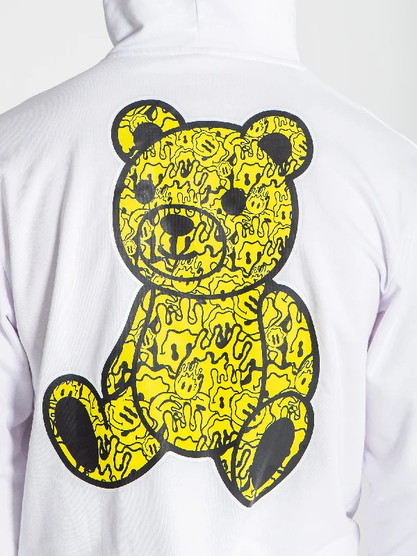 White Smiley Bear Hoodie